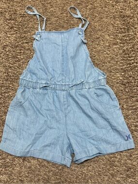 Hurley Light Blue Chambray Girls' Romper with Adjustable Ties